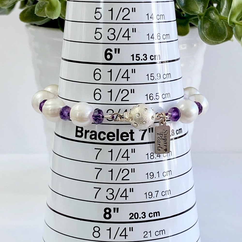 Freshwater Pearl & Amethyst Bracelet - Picture 5 of 5